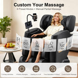 2025 Massage Chair Full Body, Zero Gravity Shiatsu Massage Chair Recliner - Upgraded 10-Point Roller, Heating, Airbags, Foot Roller, Bluetooth, Back Pain Relief, Gift for Parent (Brown & Black) VUYSUYVY