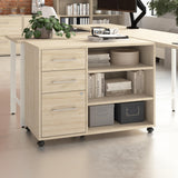 Bush Business Furniture Hustle Office Storage Cabinet with Wheels in Natural Elm, Mobile Organization Unit for Home and Professional Workspace Bush Business Furniture
