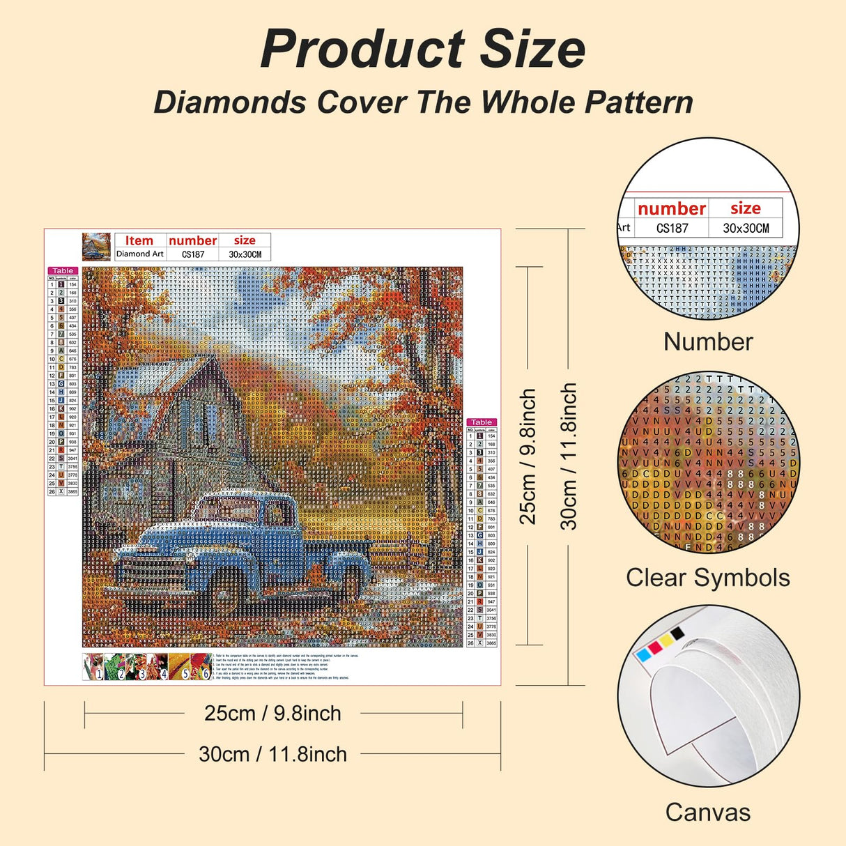 Acudotr Truck Diamond Painting Kits for Adults, 5D DIY Diamond Art Kits for Beginners, Full Drill Diamond Painting Kits for Home Wall Decor, 12x12 Inch Acudotr