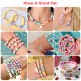 Redtwo 23000 Pcs Clay Beads Bracelet Making Kit 144 Colors 7 Boxes Flat Polymer Heishi Beads Set for Friendship Jewelry Making with Pendant Charms Crafts Gifts for Girls Ages 6-12 Kids Adults Redtwo