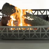 Deko Living 36" Rectangular Steel Outdoor Wood Burning Fireplace - Outdoor Fireplace with Adjustable Cooking Grill & Log Storage Compartment - Camping Fire Place with Safety Screen and Poker Deko Living