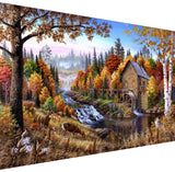 BOHADIY Diamond Painting Kits for Adults Rural Landscape Abstract 5D Diamond Art Kits for Adults, Large Size DIY Full Drill Paintings with Diamonds Gem Art Crafts for Home Wall Decor 16x27.5 Inch BOHADIY