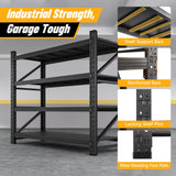 48" Wide Garage Shelving Heavy Duty 4-Tier Adjustable Storage Shelves Unit,3000 LBS Metal Utility Rack Shelf for Industries, Warehouses, Basement,Black (48" W x 24" D x 70" H) heycode
