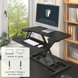 FLEXISPOT 32-inch Height Adjustable Standing Desk Converter, Quick Sit to Stand Tabletop Dual Monitor and Laptop Workstation with Wide Keyboard Tray, Black FLEXISPOT