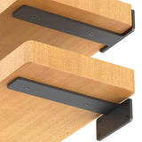 Starunder 6 Pack Floating Shelf Brackets, 6 Inch Heavy Duty Industrial Shelf Bracket, Black Metal L Brackets for Shelves Support DIY(1/5 Inch Thicked) Starunder