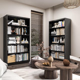 VASAAOSD 66" Tall Metal Bookcase, 5 Shelf Black Bookcase with Adjustable Shelves, Large Bookshelves and Bookcases, Modern Book Shelf Storage Organizer for Living Room, Home Office, Library (Black) VASAAOSD