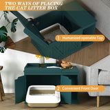 PUPETPO Flip Top Cat Litter Boxes Enclosure Covered Litter Box Hidden Furniture Wooden Cat Washroom Cabinet for Kitty, Medium and Large Cat Green PUPETPO