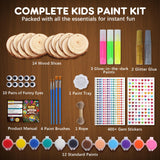 EPUMP Wooden Painting Kit for Kids - Glow in The Dark Arts and Crafts Supplies Kits for Boys Girls - Kids Activities Creative Art Set Birthday Gifts DIY Paint Toys for Ages 6 7 8 9 10 11 12 Years Old EPUMP