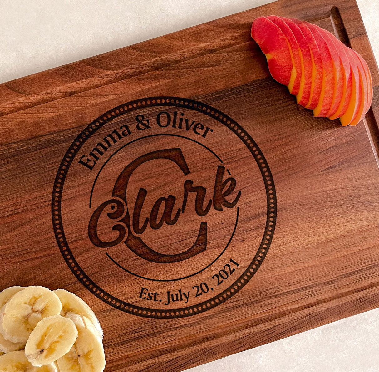 Personalized Wooden Cutting Board, Best Anniversary Gift for Couple, Personalized Name Gift for House warming, Wedding, Newly Married, Engagement, Kenzal Customized