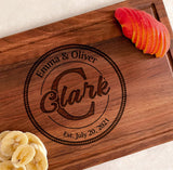 Personalized Wooden Cutting Board, Best Anniversary Gift for Couple, Personalized Name Gift for House warming, Wedding, Newly Married, Engagement, Kenzal Customized