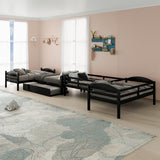 Harper & Bright Designs Twin L-Shaped Bunk Bed with Trundle, Can be Divided into Two L-Shaped Beds, No Spring Box Needed (Espresso) Harper & Bright Designs