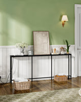 CHOEZON 70.9" Narrow Console Table with Power Outlet 7.1" Skinny Sofa Table, Long Behind Couch Table with Charging Station, Entryway Table for Hallway, Living Room Black TXG18UBB CHOEZON
