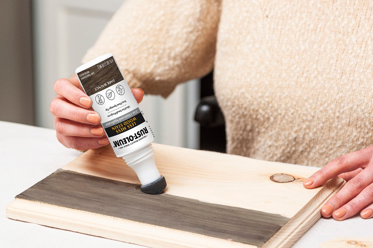 Varathane Less Mess Wood Stain and Applicator, 4 oz, Dark Walnut Varathane