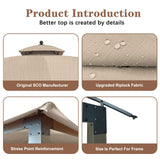 SCOCANOPY Replacement Cover Fit for 10X12 Ft Eagle Brooke Soft Top Gazebo Model A101007600, A101007603, A101007604,(Light Beige) SCOCANOPY