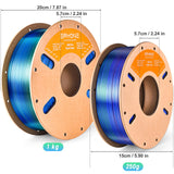 ERYONE Silk Tri Color PLA Filament 3D Printer 1.75mm +/- 0.03mm, Multicolor Filament Tricolor PLA 250G(0.55lbs) Cardboard Spool, Red Blue Green ERYONE