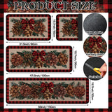 Drydiet 3 Pcs Christmas Kitchen Rugs Non Slip Winter Floor Mat for Kitchen Floor Hallway Laundry Sink and Bathroom, 20"x32" 20"x47", 20"x59"(Pinecone) Drydiet