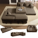 6-in-1 DIY Modular Cloud Sectional Couch, L Shaped Memory Foam Boneless Couch for Living Room, Oversized Corduroy Sofa Bed, Upholstered Deep Seat Sectional Sofa, No Assembly Required (Brown) SCZMWJ