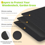 McKuk 70 x 48 inches Under Grill Mats for Outdoor Grill, Easy to Clean Reusable Grill Mat for Deck, Double-Sided Fire Resistant,Water Resistant and Oil Proof, Fit for Indoor Fireplace Mat Fire Pit Mat McKuk