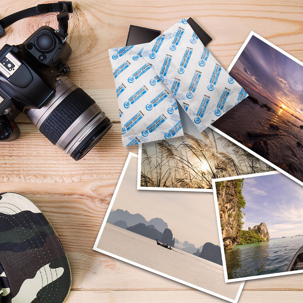 Wisesorb Silica Gel Packets, 20 Gram 15 Packs Dessicant Packets for Storage, Pure and Safe Silica Gel Desiccant Packs, Humidity Packs Wisesorb