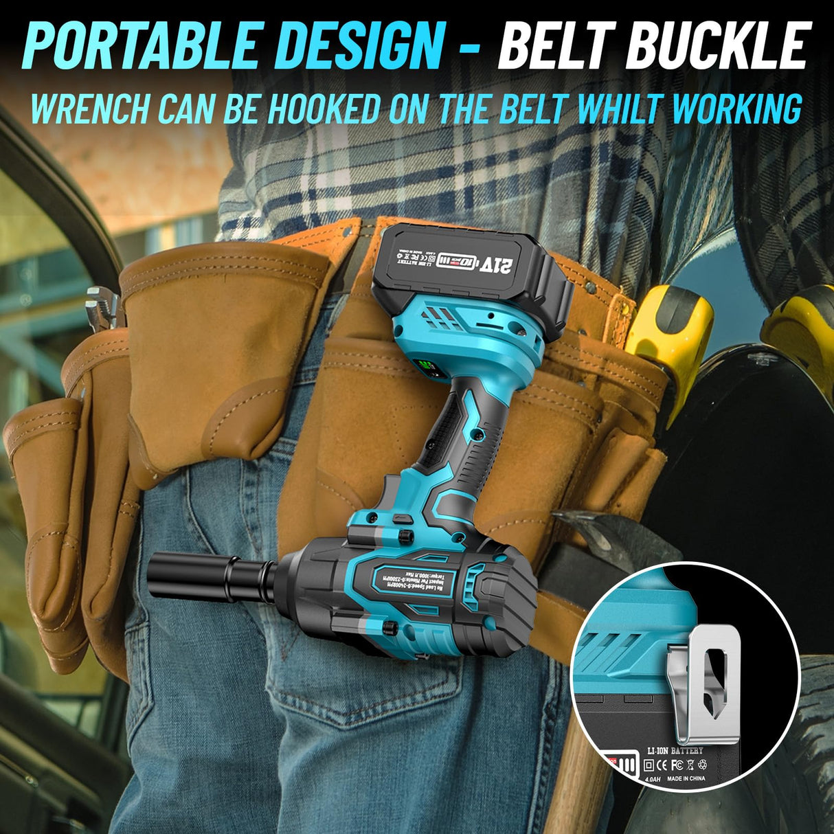 Seesii 1000Nm(738ft-lbs) Cordless Impact Wrench High Torque,1/2" Brushless Impact Gun w/Two 4.0AH Battery,Fast Charger, 5 Sockets & Storage Case, Electric Impact Wrench for Car Truck,WH760 Seesii