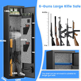 Gun Safe, 1-2 Gun Safe for Home Rifle and Pistols, Quick Access Digital Gun Safe for Rifles and Shotguns with Adjustable Gun Support & Removable Shelf, Long Gun Safe with Dual Alarm & Mute Mode silkight