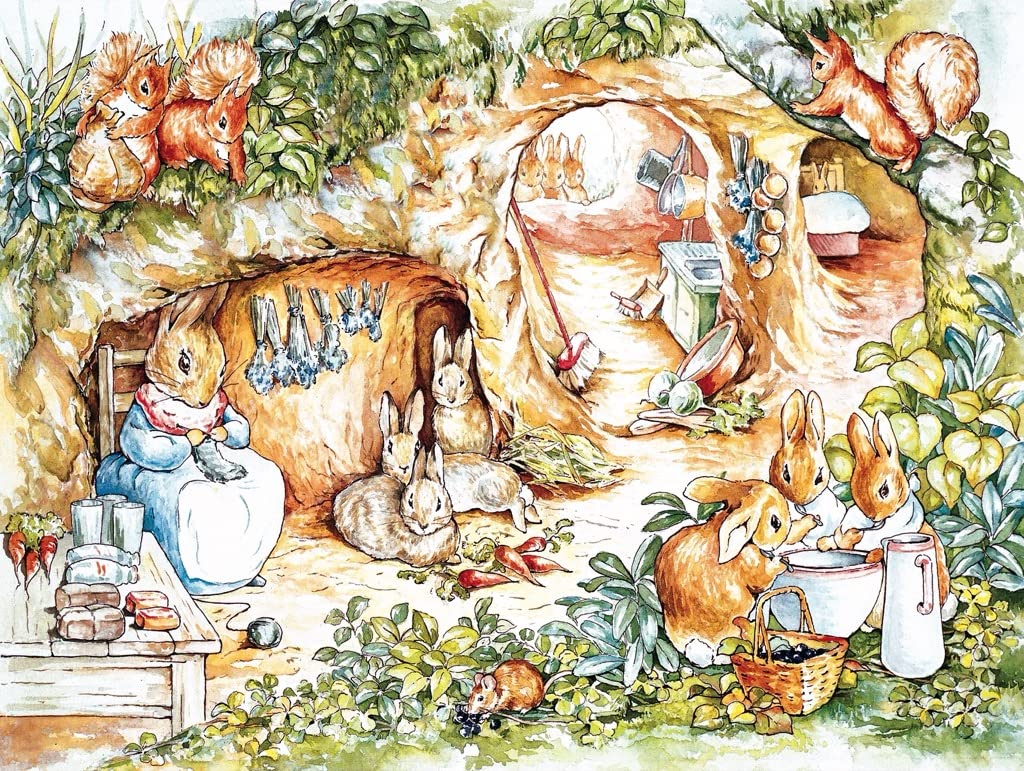 New York Puzzle Company - Beatrix Potter Home Sweet Burrow - 750 Piece Jigsaw Puzzle for Family Game Nights by Beatrix Potter New York Puzzle Company