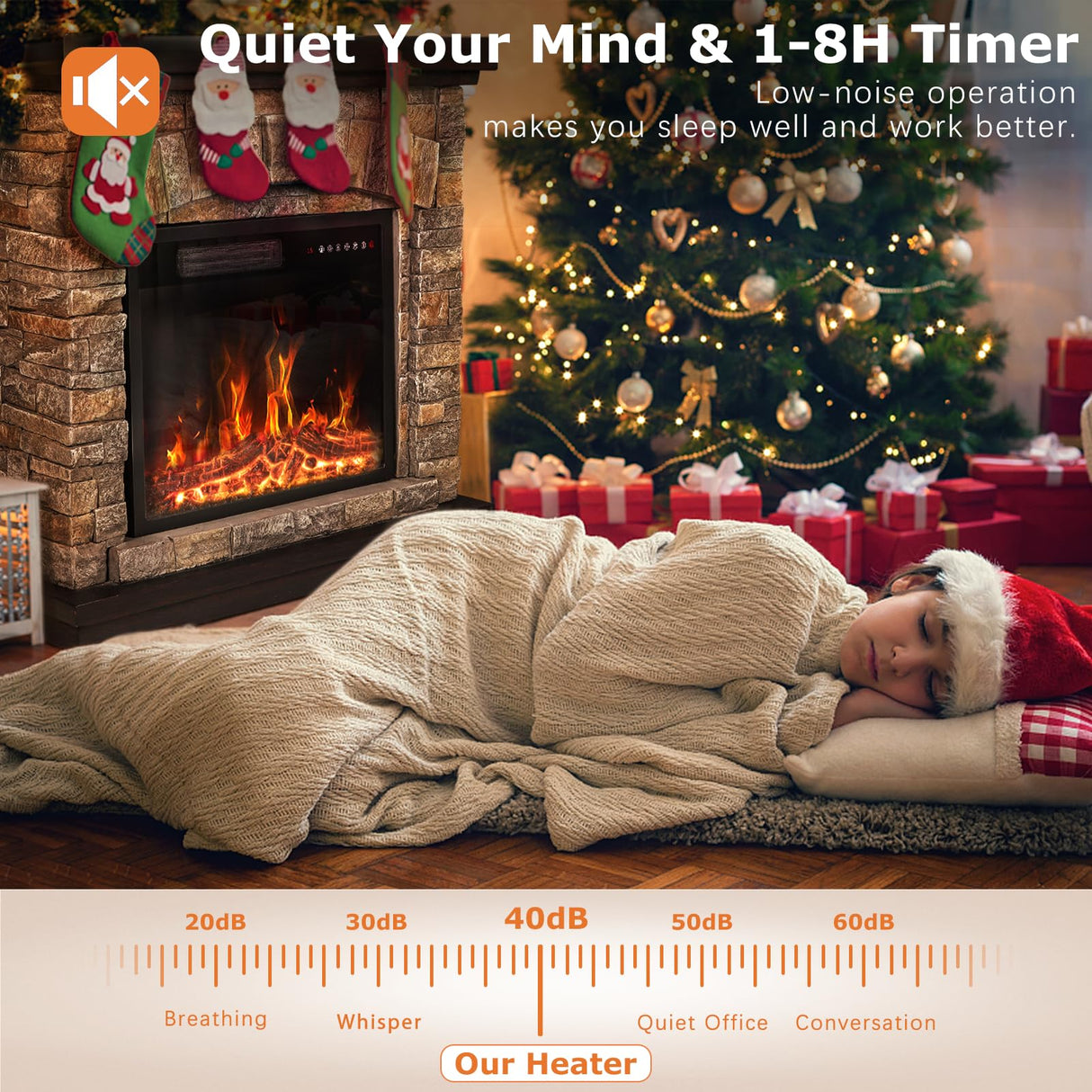 PUKAMI Electric Fireplace with Mantel,Freestanding Stone Fireplace Heater TV Stand with Remote Control, Realistic Flame Effect and 3D Log, 750W/1500W (36 inch) PUKAMI