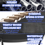 Kiivakii 16FT Trampoline, Outdoor Trampolines for Kids and Adults, Recreational Big Trampoline with Basketball Hoop, Heavy Duty Round Trampolines with Sprinkler for Backyard, ASTM Certified, Black Kiivakii