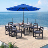 ABCCANOPY 9FT Outdoor Patio Umbrella, 8 Ribs Table Umbrella w/Crank for Easy Set Up, Suitable for Garden, Lawn, Deck & Backyard (Blue) ABCCANOPY