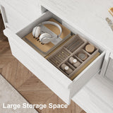 GarveeHome 7 Drawer Dresser for Bedroom, 54in Wide Antique White 7 Chest of Drawers with Large Storage, Wooden Dresser Organizer for Living Room, Nursery, Entryway GarveeHome