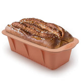 Baocuan 3 pack Silicone Bread Loaf Pans - Baking Mold For Baking Cakes,Brownies,Long loaf of bread Cheesecakes,Homemade Cakes Breads,Meatloaf,Ice brickand and More Set of 3 colors Baocuan
