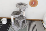 Pesofer Cat Tree, Small Cat Tower with Sisal Scratching Post and Hammock Light Gray Pesofer