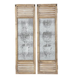 Deco 79 Metal Tree Home Wall Decor Relief Wall Sculpture with Louvered Design, Set of 2 Wall Art 15"W, 52"H, Brown Deco 79