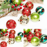 ROSELEAF 30ct 2.36" Shatterproof Christmas Tree Ornaments - Red, Green, Gold Plastic Hanging Balls - Christmas, Wedding And Engagement Occasion ROSELEAF