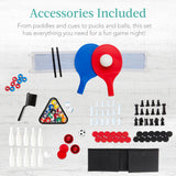 Best Choice Products 11-in-1 Kids Combo Game Table Set w/Ping Pong, Foosball, Air Hockey, Shuffleboard, Bowling, 5 Accessory Bags - Light Wood Best Choice Products