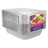 Nicole Home Collection Aluminum Pans With Lids Half Size 9x13 Extra Heavy Duty, Disposable Foil Pans For Baking (25 Sets) Nicole Home Collection