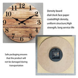 XNM Round Wood Wall Clock for Kitchen 12 Inch Farmhouse Small Wall Clocks Battery Operated Brown Wall Clock Silent (MDF No Solid Wood) XNM