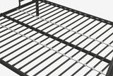 DHP Dusty Metal Bunk Bed Frame for Kids, Teens, and Adults, With Angled Ladder, High Full Length Guardrail, Smooth Rounded Edges, No Boxspring Required, For Small Spaces, Twin-Over-Full, Black DHP