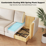 Furnimart Loveseat Sofa 66" W, Deep Seat Sofa for Living Room, 2-Seat Mid Century Couch, Comfy Cloud Couch with Removable Upholstered Cushion Cover, Modern Sofa for Office, Apartment, Bedroom, Beige Furnimart