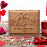 Personalized Valentine's Day Wooden Plaque - Custom Heart Hands Design Gift for Boyfriend, Girlfriend, Valentines Day Gifts for Her, Him, Wife, Husband, Women, Men, Romantic Customized Couples Sign CHEERZEER CUSTOMIZE