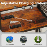 HavenlyYouth 10 Gallon Fish Tank Stand with Power Outlet , 3 Tier Aquarium Stand with Shelf, Turtle/Reptile Tank Stand for Home Office ,Adjustable Boards, 20.47''L×11.42''W×30.91''H, Retro Brown HavenlyYouth