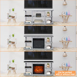 COMEFFIE 48" TV Stand with 18" Electric Fireplace Heater, Modern TV Stand for TVs up to 55 Inch, Entertainment Media Stand with Open Shelves and Storage Cabinets for Living Room, Bedroom (Grey) COMEFFIE