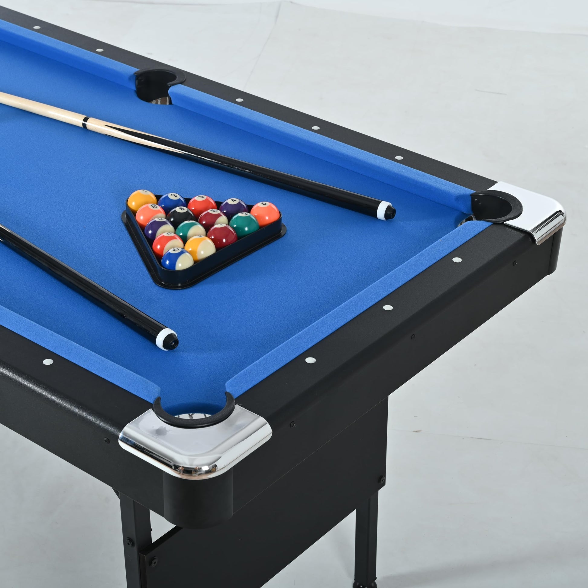 Billiard Table 65.75",6ft Folding Portable Pool Table Set for Family Game Room, Adult Rrec Room,Outdoor,Garage Green As shown - WoodArtSupply