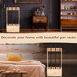 Soaoo Gun Rack with Storage Wood Gun Storage Display Rack Solid Pine Standing Gun Storage Rack Standing Rifle Rack Shotgun Storage Display Rack (6 Gun Floor Rack) Soaoo