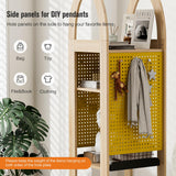 PulSpeed 360° Rotating Bookshelf 59" Tall - 4-Tier Solid Beech Wood & Iron Shelf DIY Pegboard, Anti-Tip Design Heavy Duty Storage for Small Space/Office/Living Room/Nursery/Apartment/Kid's Room PulSpeed