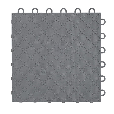 Garage Floor Tiles, 48 Pack 12" x 12" Interlocking Flooring Tile, Non-Slip Diamond Plate Floor Covering for Garages, Warehouse, Basements, Gyms Grey laapee