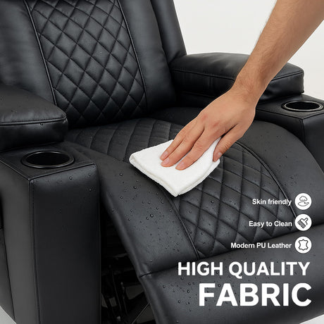 ACFOUL Power Lift Recliner Chair for Elderly with Vibration Massage and Lumbar Heating, Electric Oversized Leather Single Sofa with Cup Holders and USB & Type C Ports for Living Room, Black ACFOUL