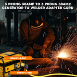 Kanayu Generator Welder Adapter Compatible with Nema L6-30P to 6-50R 3 Prong 30 Amp Locking Male Plug to 50 Amp Female Receptacle Adapter Generator RV EV Charger Power Cord Connector Kanayu