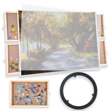WOOD CITY Puzzle Board, 1000 Piece Wooden Jigsaw Puzzle Board with Drawers, 30” x 22” Portable Puzzle Table with Covers and Lazy Susan, Rotating Jigsaw Puzzle Table for Kids and Adults WOOD CITY