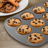 Tiawudi Muffin Top Pan, 12 Cavity Cupcake Pan, Nonstick Baking Pan for Eggs, Cornbread and Cookies, Whoopie Pies Pan, 3 Inch Yorkshire Pudding Pan, Set of 2 Tiawudi